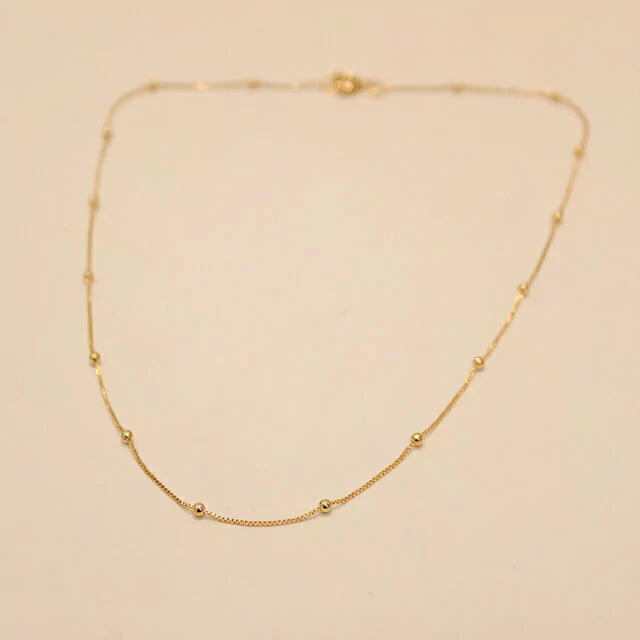 Colar Choker com Bolinhas Lisa no Dourado