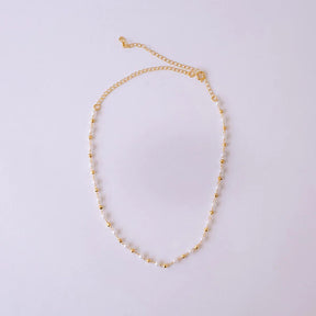 Colar Choker Pérolas e Bolinhas no Dourado